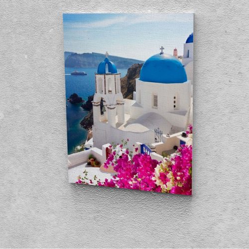 Santorini tájkép festés számok alapján kreatív készlet keret nélkül 50x60