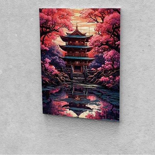 Japán pagoda festés számok alapján kreatív készlet keret nélkül 60x70